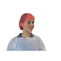Pleated Red Bouffant Cap, 1000/CS
