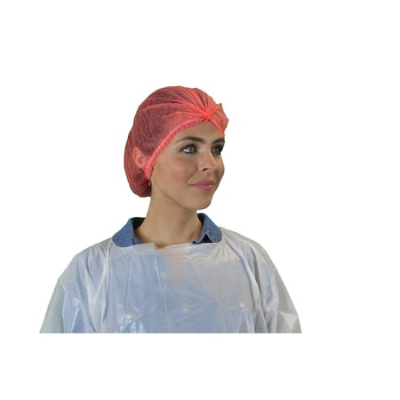 Pleated Red Bouffant Cap, 1000/CS