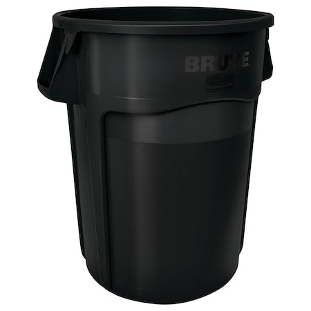 BRUTE 44 gal Round Heavy Duty Plastic Can, Black, None, Plastic, Not Applicable