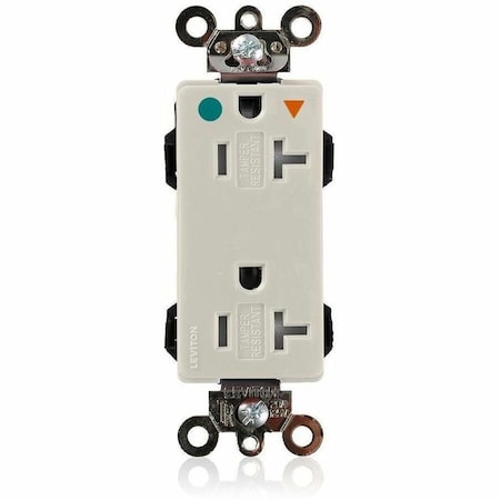 Straight Blade Receptacle, 5-20R, 20 A, 125V AC, Flush Mount, Isolated Ground