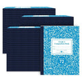 Case of Blue Marble Comp Notebooks, Grade 2 Ruled, 50 sht, 9.75""x7.75"", Designed for Grade 2 Classes,PK72