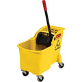 Mop Bucket and Wringer with Reverse Press, 7 3/4 gal gal Capacity, Yellow