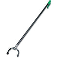 Trash Grabber, Squeeze Handle, 51 in L, 4 1/4 in Grabber Opening, Steel, Green