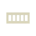 Designer Wall Plates, Number of Gangs: 5 Satin Finish, Snow