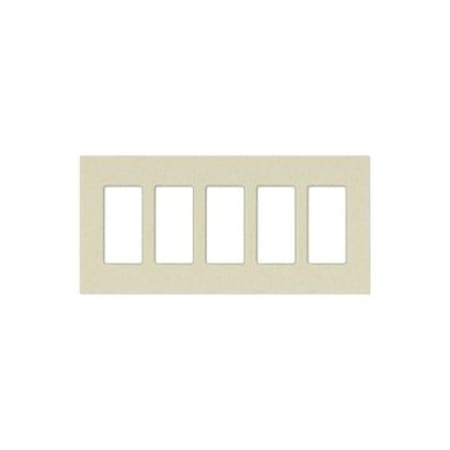 Designer Wall Plates, Number of Gangs: 5 Satin Finish, Snow
