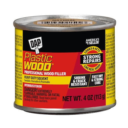 Solvent Wood Filler, Can, Natural, Plastic Wood