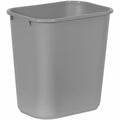 Rectangular Wastebasket, 7 gal, LLDPE, Open Top, Plastic, Gray