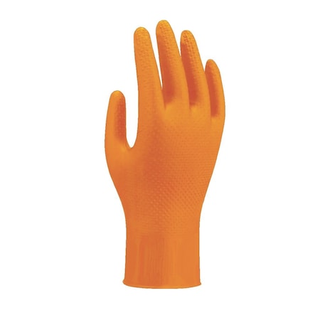 709, Disposable Gloves, 8 mil Palm, Nitrile, Powder-Free, 90 PK, Orange