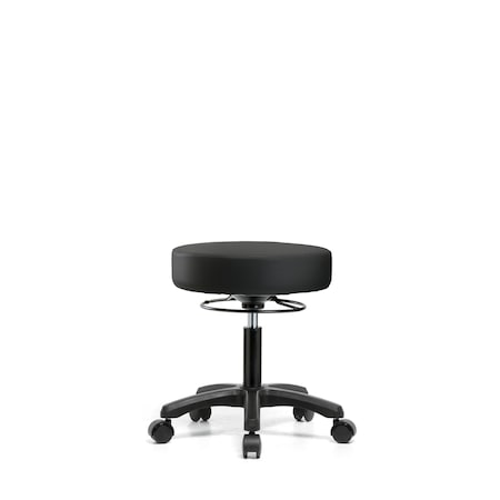 Desk Mini-Stools, Vinyl, Casters, Blk