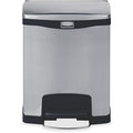 Slim Jim Step-On 8 gal Rectangular Step-On Can, Black, Foot Pedal, Stainless Steel, 14 7/8 in