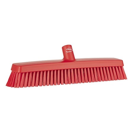 16 1/2 in Sweep Face Broom Head, Soft/Stiff Combination, Red