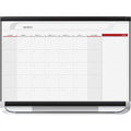 Calendar Planning Board, Plastic, 24 in, 36 in, Fiberboard/Plastic Frame, White/Gray/Red, Gloss