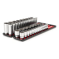 1/2 Inch Drive 12-Point Socket Set with Rails and Trays, 46-Piece 10-32 mm