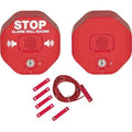 Exit Door Alarm, Red, Polycarbonate, 105 dB
