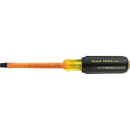 Insulated Slotted Screwdriver 1/4 in Round