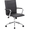 B9533C Task Chair, Black Back, 23 in W 26" L 38-1/2" H, Fixed, Vinyl Seat