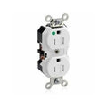 Straight Blade Receptacle, 5-15R, 15 A, 125V AC, 2 Pole, 3 Wire, Flush Mount, Single, White