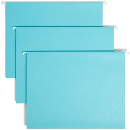 Hanging File Folders, Aqua, PK25