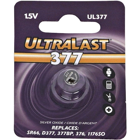 NABC UltraLast UL-377 Silver Oxide Watch Battery - Silver Oxide - 1.5V DC