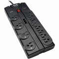 Power Strip, Surge, Tel/Modem Protection, 5-15R, 5-15P, 8 ft., Black