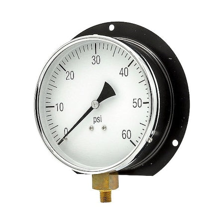 Pressure Gauge, 1/4 in NPT, Bottom Location