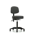 Rutledge Vin Stool with Back-Medium Bench Height with Stationary Glides in Charcoal Trailblazer Vin