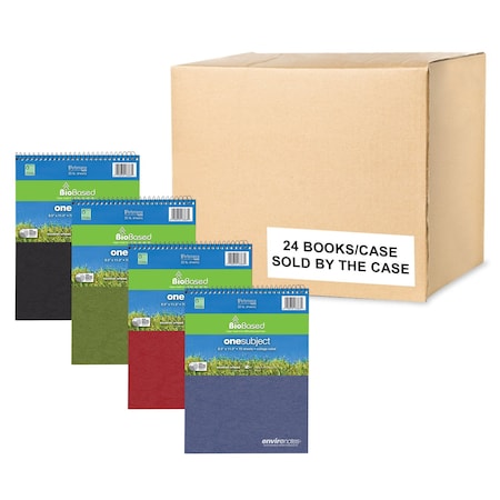 Case of Flipper Wirebound Notebooks, 8.5"x11.5", 1 Sub, 70 sht, Asstd Covers, College Ruled W/Margin, PK24