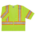 Two-Tone Safety Vest w/Sleeves L/XL Class 3 U Back, , Zipper 1 Pockets, 1 Mic Tab