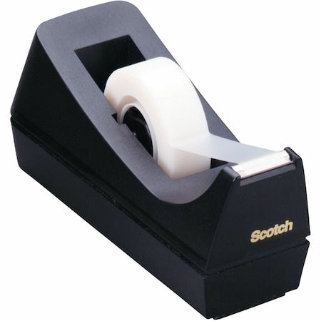Desktop Tape Dispenser, Weighted Base, Blk