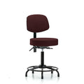 Fab Stool with Back-Medium Bench Height with RT Base, Seat Tilt, andStat Glides in Burgundy Fab