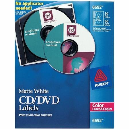 CD/DVD Label, Permanent Adhesive, Print