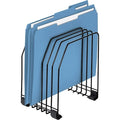 File Holder, Black, Steel, 7 3/8 in W, 5 7/8 in L, 8 1/4 in H, 7 Number of Compartments