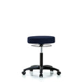 Rutledge Fabric Stool without Back - Medium Bench Height with Casters in Navy Fabric