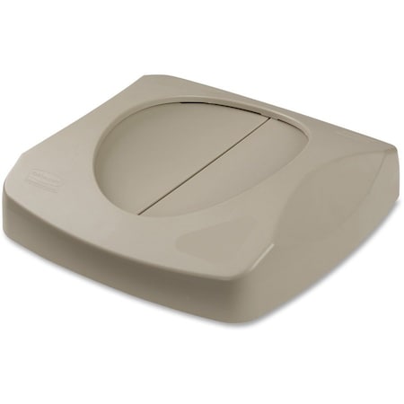 Untouchable(R) 23 gal Trash Can Lid, Swing Beige, Resin, 1 Openings 16 in W/Dia