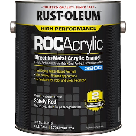 Acrylic Enamel Coating, Safety Red, 1 gal