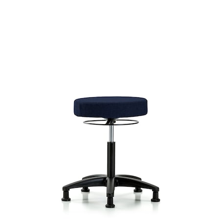 Rutledge Fabric Stool without Back - Medium Bench Height with Stationary Glides in Navy Fabric