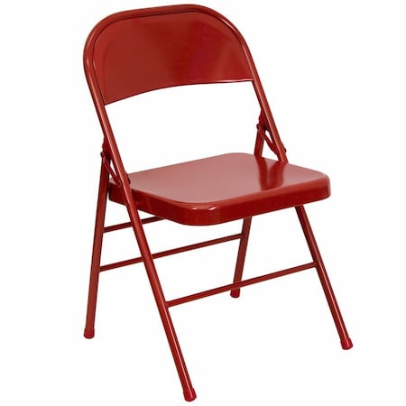 Metal Folding Chair, Red