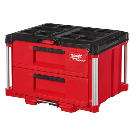 PACKOUT 2-Drawer Tool Box, 50 lb Capacity / 25 lb Capacity per Drawer, 22" W x 16" D x 14" H