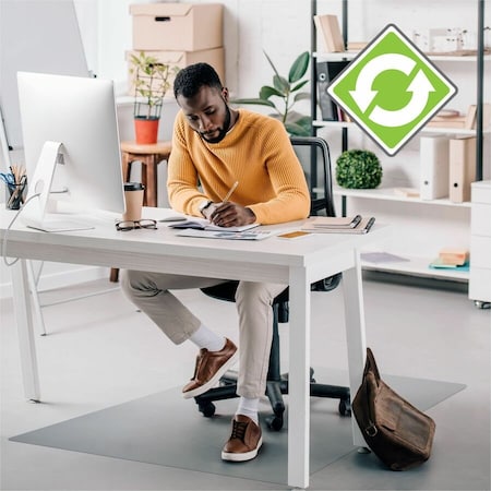 Cleartex Enhanced Polymer Rectangular Chair Mat for Hard Floors - 30" x 48"
