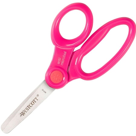 Scissors, 5" Kids Plastic Handle with Anti-Microbial - Blunt
