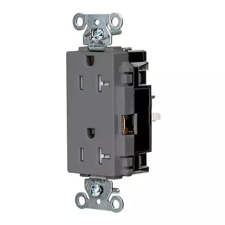 Straight Blade Receptacle, 5-20R, 20 A, 125V AC, 2 Pole, 3 Wire, Surface Mount, Grounded