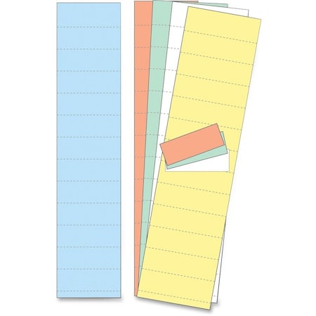MasterVision Pk of 1000, Magnetic Data Card Replacement Paper Inserts, 1"x2" Inserts, 5 Asstd Colors, PK1000