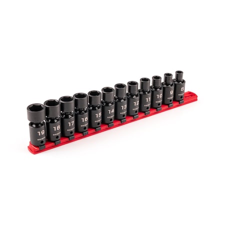 3/8 in Drive Flex Impact Socket Set, Metric, 12 pcs
