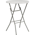 Round Fold Bar Table, Plastic, Rnd, White, 32", Plastic Top, White