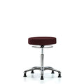 Rutledge Fab Stool without Back Chrome - Med Bench Height with Stat Glides in Burgundy Fab