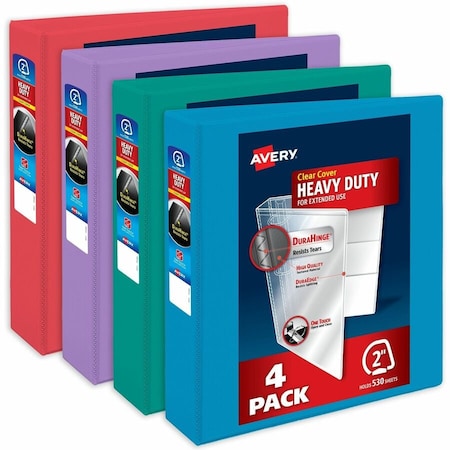 Binder, Assorted Bright Colors Heavy, PK4