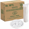 Lid for 10 oz. Hot Cup, Flat, Lock Back Tear Tab, White, Pk1000