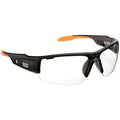 Safety Glasses, Anti-Fog & Anti-Scratch, Clear Lens, Black/Orange Frame
