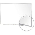 Dry Erase Board, Porcelain, 24 1/2 in, 36 1/2 in, Aluminum Frame, White, Matte