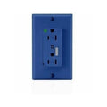 Straight Blade Receptacle, 5-15R, 15 A, 125V AC, Flush Mount, Self-Grounded